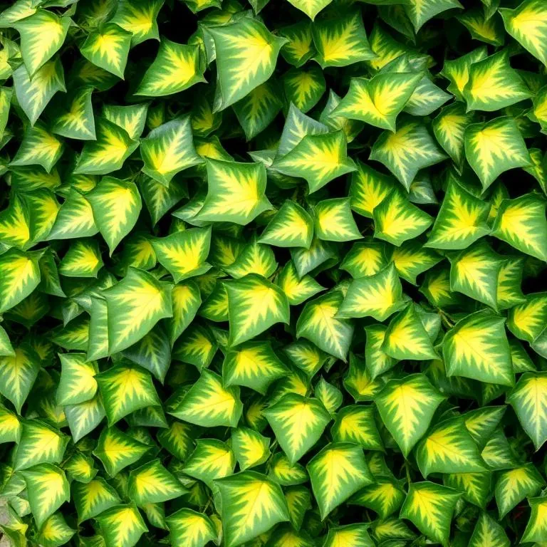 Lierre panaché doré avec des feuilles vertes et un cœur jaune Hedera helix Goldheart