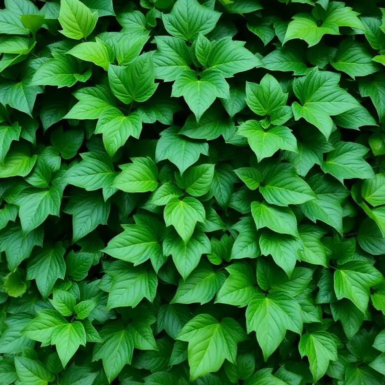 Lierre persistant vert foncé Hedera helix Hibernica avec des feuilles denses et brillantes