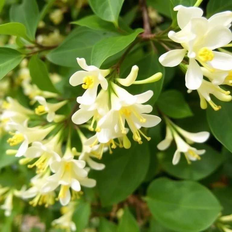 Chèvrefeuille du Japon Lonicera japonica avec des fleurs parfumées blanc-jaune