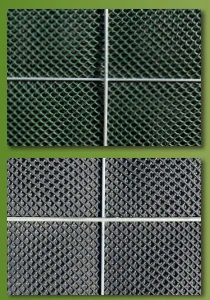 Noise-Reducer separator mesh in RAL 6007 dark green and RAL 7016 anthracite