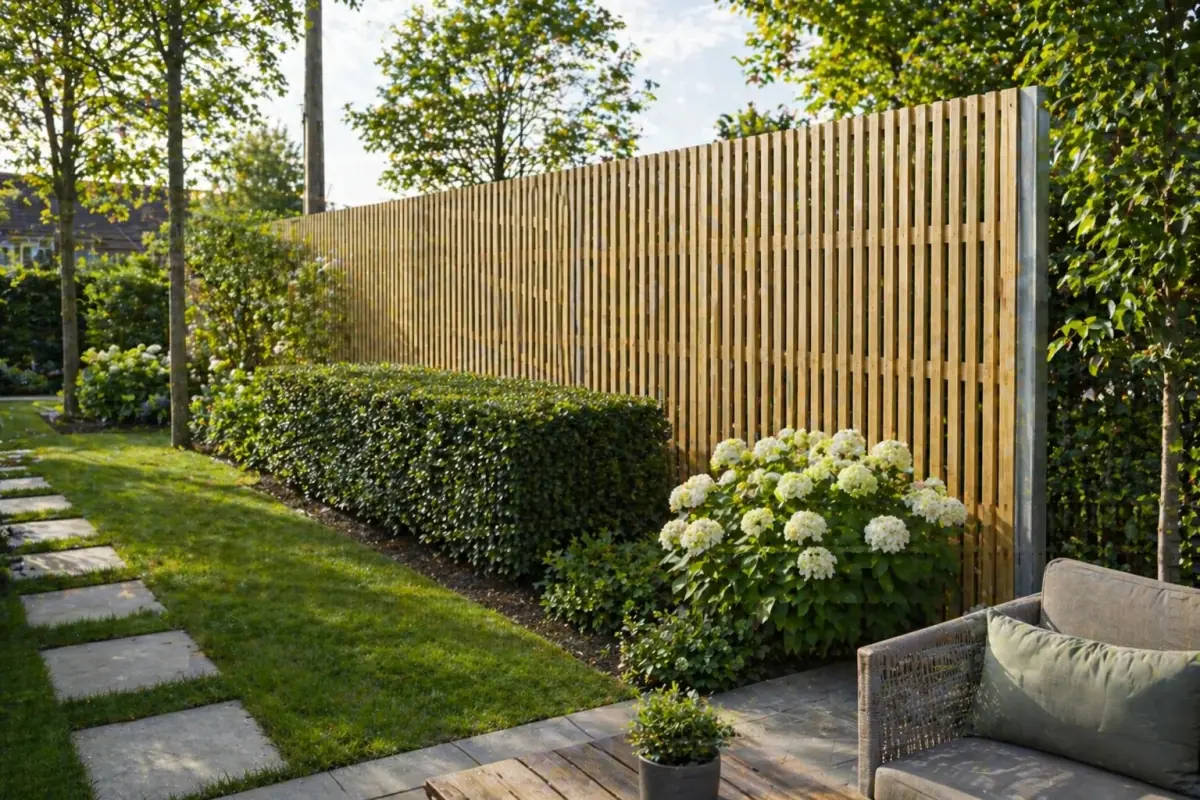Noise-Reducer Wood geluidsscherm in thermisch behandeld hout